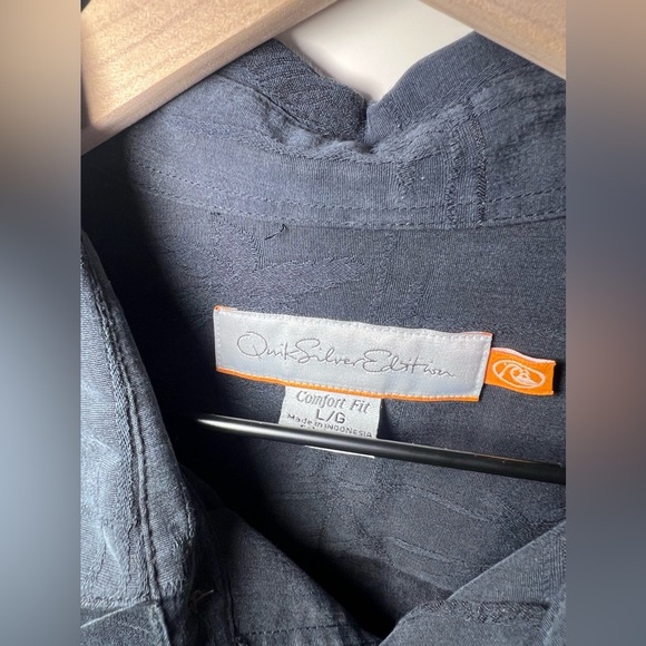 Quiksilver Mens Silver Edition QSD Button Up Island Stitch Shirt Black Large - Picture 2 of 8